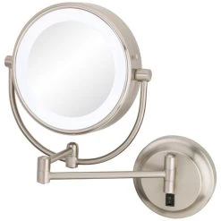 Aptations NeoModern LED Switchable Lighted Wall Mirror, Brushed Nickel