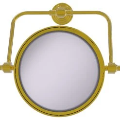Allied Brass Retro Wave Wall Mounted Swivel Make-Up Mirror 8" 5xMagnification, Polished Brass
