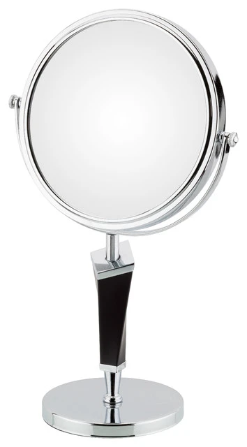 Aptations Helix Mirror Free Standing 5X/1X, Chrome W/ Black Stem 3 Aptations Helix Mirror Free Standing 5X/1X, Chrome W/ Black Stem