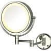 Jerdon HL75G 8.5-Inch Two-Sided Swivel Lighted Wall Mount Mirror W/ 8x Magnifica -Laural Home Shop home design 654