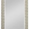 Unique Mirrors Satin Pewter Rectangular Wall Mirror, Bathroom Mirror, 24 X 36 -Laural Home Shop home design 66