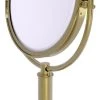 Allied Brass Soho 8" Vanity Top Make-Up Mirror 5X Magnification, Unlacquered Brass