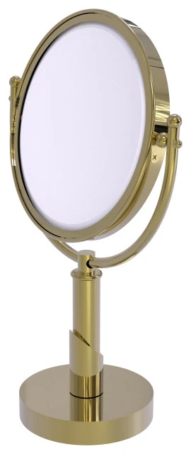 Allied Brass Soho 8" Vanity Top Make-Up Mirror 5X Magnification, Unlacquered Brass 3 Allied Brass Soho 8" Vanity Top Make-Up Mirror 5X Magnification, Unlacquered Brass