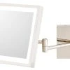 Aptations Square Rechargeable LED Lighted Wall Makeup Mirror, Polished Nickel, Cool White