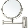 Nameeks Double Face Wall Mounted Magnifying Mirror, Satin Nickel 2 Nameeks Double Face Wall Mounted Magnifying Mirror, Satin Nickel -Laural Home Shop home design 676