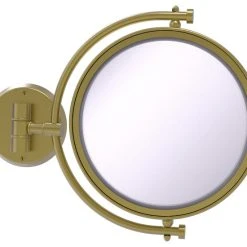 Allied Brass 8" Wall Mounted Make-Up Mirror 2xMagnification, Satin Brass