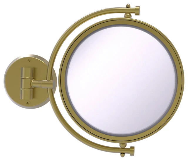 Allied Brass 8" Wall Mounted Make-Up Mirror 2xMagnification, Satin Brass 3 Allied Brass 8" Wall Mounted Make-Up Mirror 2xMagnification, Satin Brass