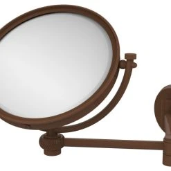 Allied Brass 8" Wall Mounted Extending Make-Up Mirror 3xMagnification, Twist, Antique Bronze