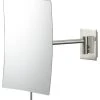 Aptations Minimalist Rectangular Wall Mirror With 3x Magnification, Brushed Nickel -Laural Home Shop home design 696