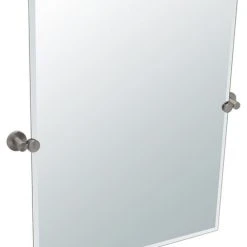 Gatco Fine Bathware Gatco Channel Rectangular Beveled Tilting Wall Mirror In Satin Nickel