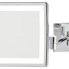 Jerdon 8" X 8" LED Lighted Wall Mirror, Direct Wire, 5X Mag, Chrome -Laural Home Shop home design 706