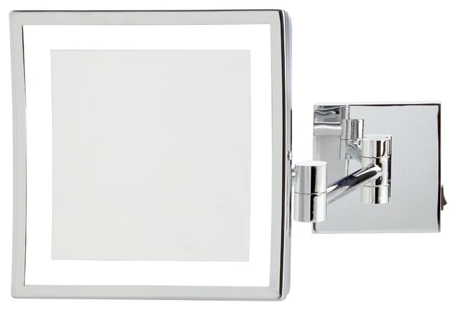 Jerdon 8" X 8" LED Lighted Wall Mirror, Direct Wire, 5X Mag, Chrome 3 Jerdon 8" X 8" LED Lighted Wall Mirror, Direct Wire, 5X Mag, Chrome