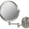 SEE ALL INDUSTRIES Modern Wall Mounted Make-Up Mirror, Satin Nickel