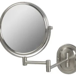 SEE ALL INDUSTRIES Modern Wall Mounted Make-Up Mirror, Satin Nickel