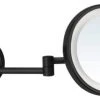 Nameeks Matte Black Wall Mounted 5x Magnifying Mirror With LED, Hardwired 1 Nameeks Matte Black Wall Mounted 5x Magnifying Mirror With LED, Hardwired -Laural Home Shop home design 741