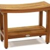 AquaTeak Patented 24" Sumba™ Teak Shower Bench With Shelf -Laural Home Shop home design 744