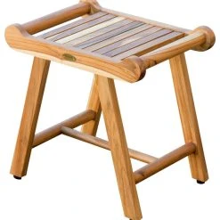 EcoDecors SensiHarmony Teak Shower Stool Bench With LiftAide Arms, 20