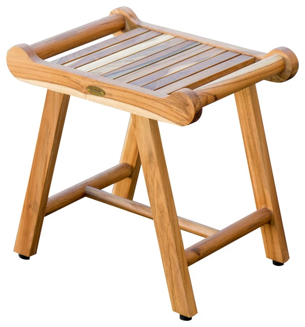 EcoDecors SensiHarmony Teak Shower Stool Bench With LiftAide Arms, 20 3 EcoDecors SensiHarmony Teak Shower Stool Bench With LiftAide Arms, 20