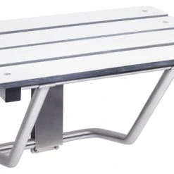 CSI Bathware Rectangle Phenolic Slatted Wall Mount Folding Shower Seat, 22"x16