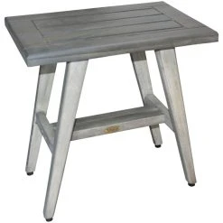 DecoTeak CoastalVogue MidCentury 18" Wide ShowerBench GR501, Gray