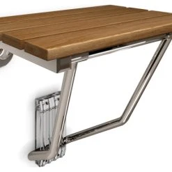DreamLine Natural Teak Folding Shower Seat. ADA Compliant Shower Seat