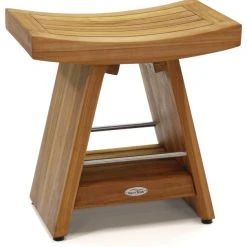 AquaTeak Patented 18" Asia® Teak & Stainless Shower Bench With Shelf