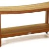 AquaTeak Patented 36" Sumba™ Teak Shower Bench With Shelf -Laural Home Shop home design 763