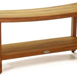 AquaTeak Patented 36" Sumba™ Teak Shower Bench With Shelf
