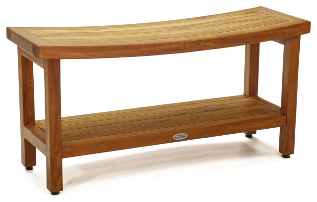 AquaTeak Patented 36" Sumba™ Teak Shower Bench With Shelf 3 AquaTeak Patented 36" Sumba™ Teak Shower Bench With Shelf