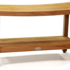 AquaTeak Patented 30" Sumba™ Teak Shower Bench With Shelf