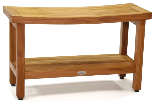 AquaTeak Patented 30" Sumba™ Teak Shower Bench With Shelf 3 AquaTeak Patented 30" Sumba™ Teak Shower Bench With Shelf