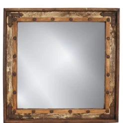 Mexican Imports El Paso Vanity Accent Mirror, Antiqued White, 31x31