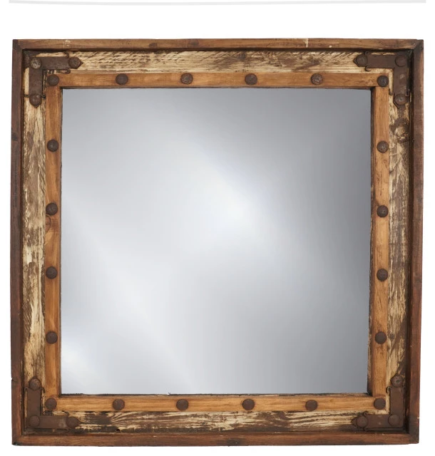 Mexican Imports El Paso Vanity Accent Mirror, Antiqued White, 31x31 3 Mexican Imports El Paso Vanity Accent Mirror, Antiqued White, 31x31