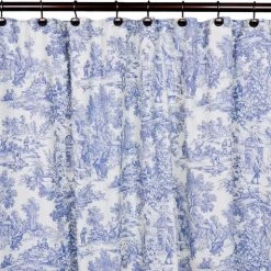 Ells Curtain Ellis Curtain Victoria Park Toile 70"x72" Shower Curtain, Blue