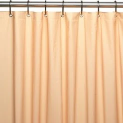 Null Premium 4 Ga Vinyl Shower Curtain Liner W/ Magnets And Metal Grommet In Peach