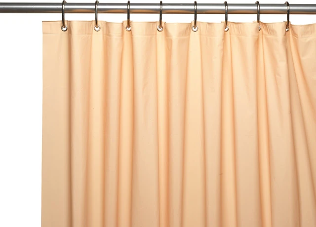 Null Premium 4 Ga Vinyl Shower Curtain Liner W/ Magnets And Metal Grommet In Peach 3 Null Premium 4 Ga Vinyl Shower Curtain Liner W/ Magnets And Metal Grommet In Peach