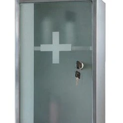 Ketcham Medicine Cabinets/Fred Silver & Company Lockable Series Medicine Cabinet, 9.75"x15.75", Frosted Safety Glass