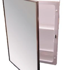 Ketcham Medicine Cabinets/Fred Silver & Company Bright Annealed Stainless Steel Framed Mirror Medicine Cabinet 16"x22"