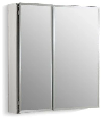 Kohler 25" W X 26" H Aluminum 2-Door Medicine Cabinet With Mirrored Doors 3 Kohler 25" W X 26" H Aluminum 2-Door Medicine Cabinet With Mirrored Doors
