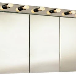 Ketcham Medicine Cabinets/Fred Silver & Company Tri-View With Light Surface Mounted Medicine Cabinet, 48"x40", Polished Edge